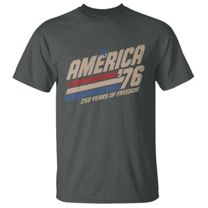 250th Anniversary USA America 76 T Shirt 250 Years Of Freedom 1776 2026 Retro TS11 Dark Heather Print Your Wear