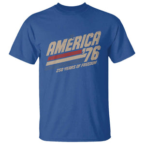 250th Anniversary USA America 76 T Shirt 250 Years Of Freedom 1776 2026 Retro TS11 Royal Blue Print Your Wear
