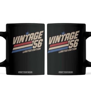 70th Birthday Coffee Mug Vintage 1956 70 Years Old Birthday USA Stripes TS11 Black Print Your Wear