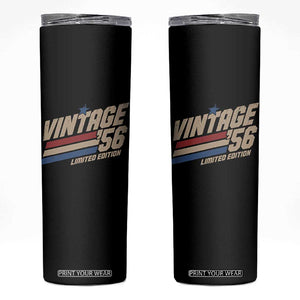70th Birthday Skinny Tumbler Vintage 1956 70 Years Old Birthday USA Stripes TS11 Black Print Your Wear