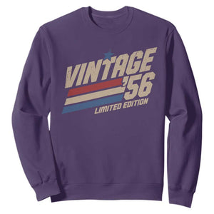70th Birthday Sweatshirt Vintage 1956 70 Years Old Birthday USA Stripes TS11 Purple Print Your Wear