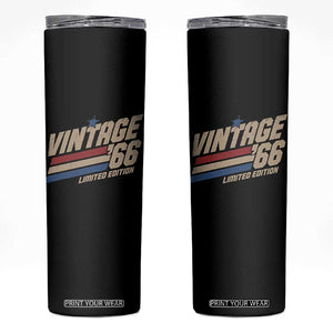 60th Birthday Skinny Tumbler Vintage 1966 60 Years Old Birthday USA Stripes