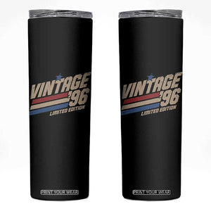 30th Birthday Skinny Tumbler Vintage 1996 30 Years Old Birthday USA Stripes TS11 Black Print Your Wear