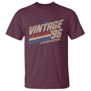 30th Birthday T Shirt Vintage 1996 30 Years Old Birthday USA Stripes TS11 Maroon Print Your Wear