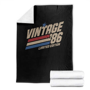 40th Birthday Throw Blanket Vintage 1986 40 Years Old Birthday USA Stripes