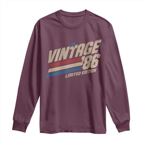 40th Birthday Long Sleeve Shirt Vintage 1986 40 Years Old Birthday USA Stripes TS11 Maroon Print Your Wear