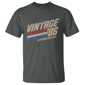 40th Birthday T Shirt Vintage 1986 40 Years Old Birthday USA Stripes TS11 Dark Heather Print Your Wear