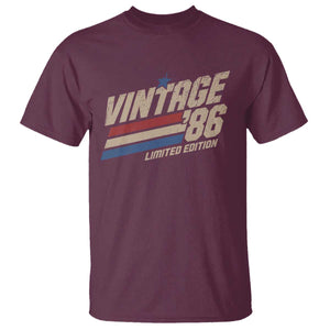 40th Birthday T Shirt Vintage 1986 40 Years Old Birthday USA Stripes TS11 Maroon Print Your Wear