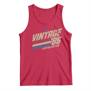 40th Birthday Tank Top Vintage 1986 40 Years Old Birthday USA Stripes TS11 Red Print Your Wear