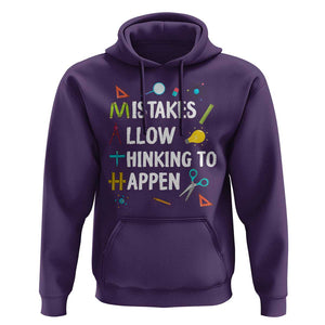 Math Teacher Hoodie Mistakes Allow Thinking To Happen Vintage Mathematical TS11 Purple Print Your Wear
