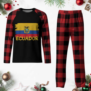 Ecuadorian Heritage Brushstroke Ecuador Flag Graphic Plaid Pajama Set