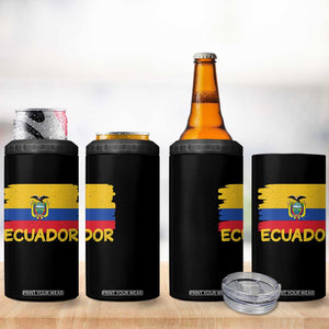 Ecuadorian Heritage Brushstroke Ecuador Flag Graphic 4 in 1 Can Cooler Tumbler