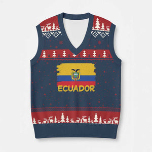 Ecuadorian Heritage Brushstroke Ecuador Flag Graphic V-Neck Knit Sweater Vest
