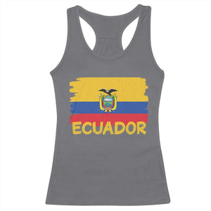 Ecuadorian Heritage Brushstroke Ecuador Flag Graphic Racerback Tank Top