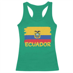 Ecuadorian Heritage Brushstroke Ecuador Flag Graphic Racerback Tank Top