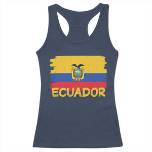 Ecuadorian Heritage Brushstroke Ecuador Flag Graphic Racerback Tank Top