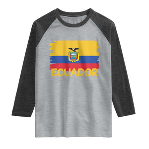 Ecuadorian Heritage Brushstroke Ecuador Flag Graphic Raglan Shirt