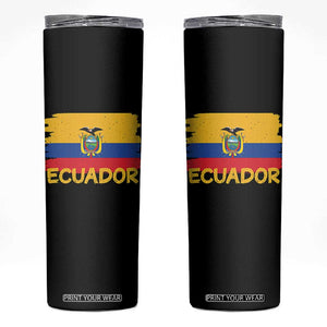Ecuadorian Heritage Brushstroke Ecuador Flag Graphic Skinny Tumbler