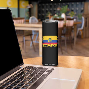 Ecuadorian Heritage Brushstroke Ecuador Flag Graphic Skinny Tumbler