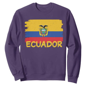 Ecuadorian Heritage Brushstroke Ecuador Flag Graphic Sweatshirt