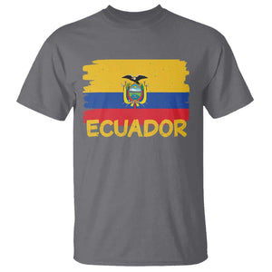 Ecuadorian Heritage Brushstroke Ecuador Flag Graphic T Shirt