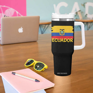 Ecuadorian Heritage Brushstroke Ecuador Flag Graphic Tumbler With Handle