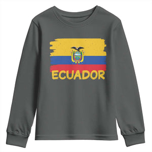 Ecuadorian Heritage Brushstroke Ecuador Flag Graphic Youth Sweatshirt