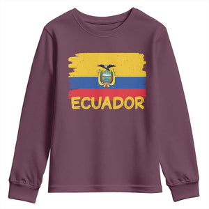 Ecuadorian Heritage Brushstroke Ecuador Flag Graphic Youth Sweatshirt