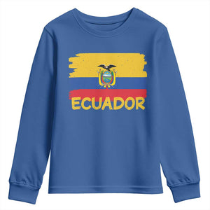 Ecuadorian Heritage Brushstroke Ecuador Flag Graphic Youth Sweatshirt