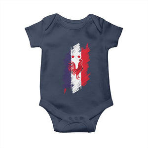 France Gallic Rooster Football Two Stars Brushstroke French Flag Graphic Baby Onesie