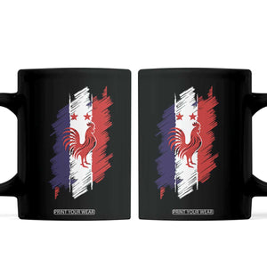France Gallic Rooster Football Two Stars Brushstroke French Flag Graphic Coffee Mug