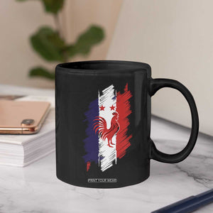 France Gallic Rooster Football Two Stars Brushstroke French Flag Graphic Coffee Mug