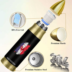 France Gallic Rooster Football Two Stars Brushstroke French Flag Graphic Bullet Tumbler