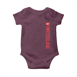 Switzerland Heritage Vintage Swiss Flag Schweiz Baby Onesie