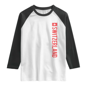 Switzerland Heritage Vintage Swiss Flag Schweiz Raglan Shirt