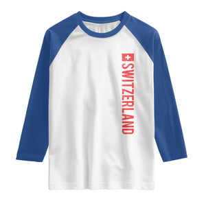 Switzerland Heritage Vintage Swiss Flag Schweiz Raglan Shirt