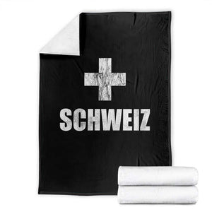 Schweiz Swiss German Vintage Cross Flag Switzerland Roots Throw Blanket