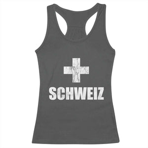 Schweiz Swiss German Vintage Cross Flag Switzerland Roots Racerback Tank Top