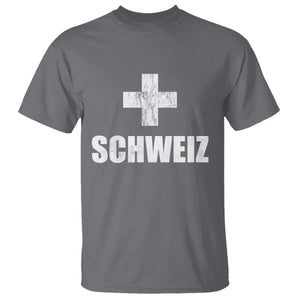 Schweiz Swiss German Vintage Cross Flag Switzerland Roots T Shirt