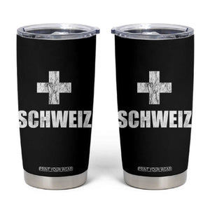Schweiz Swiss German Vintage Cross Flag Switzerland Roots Tumbler Cup