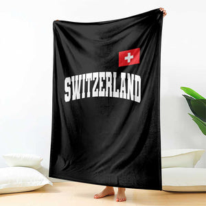 Switzerland Sports Throwback Design Throw Blanket Vintage Swiss Flag Soccer Jersey Style