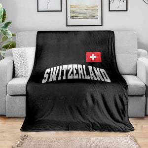 Switzerland Sports Throwback Design Throw Blanket Vintage Swiss Flag Soccer Jersey Style