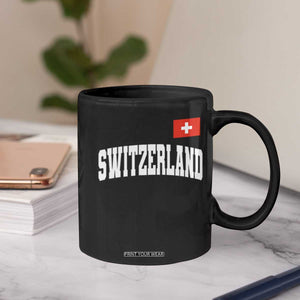 Switzerland Sports Throwback Design Coffee Mug Vintage Swiss Flag Soccer Jersey Style