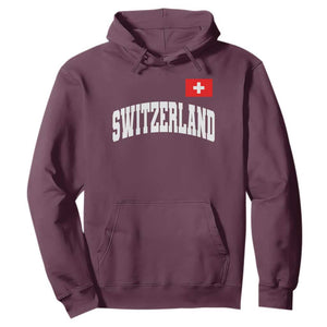 Switzerland Sports Throwback Design Hoodie Vintage Swiss Flag Soccer Jersey Style