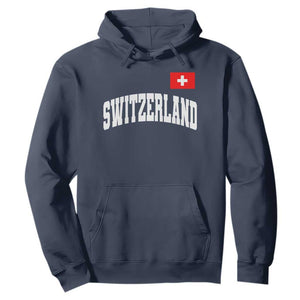 Switzerland Sports Throwback Design Hoodie Vintage Swiss Flag Soccer Jersey Style