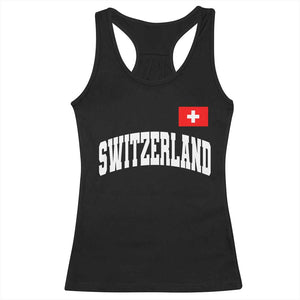 Switzerland Sports Throwback Design Racerback Tank Top Vintage Swiss Flag Soccer Jersey Style