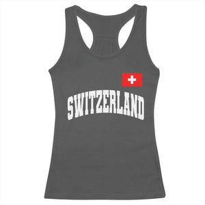 Switzerland Sports Throwback Design Racerback Tank Top Vintage Swiss Flag Soccer Jersey Style