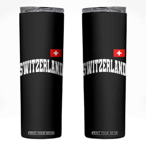 Switzerland Sports Throwback Design Skinny Tumbler Vintage Swiss Flag Soccer Jersey Style