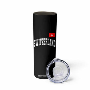 Switzerland Sports Throwback Design Skinny Tumbler Vintage Swiss Flag Soccer Jersey Style