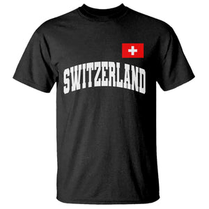 Switzerland Sports Throwback Design T Shirt Vintage Swiss Flag Soccer Jersey Style